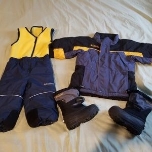 Lot Columbia toddler boy winter coat snowsuit boot